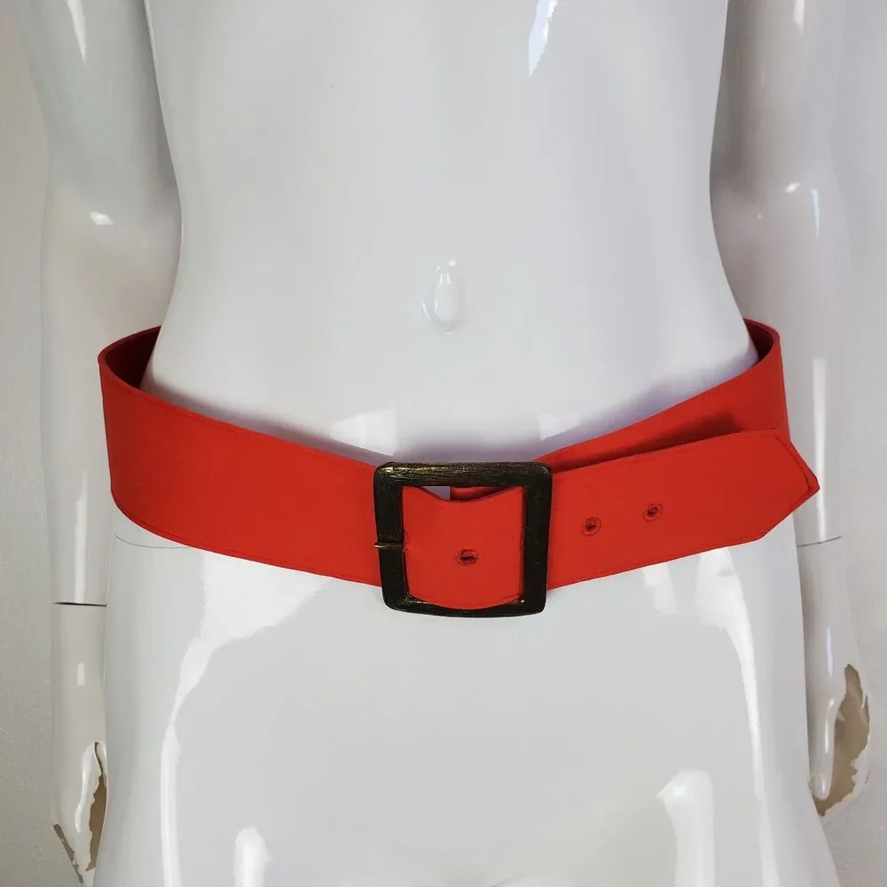 Vintage 70's Red Wide Cloth Belt